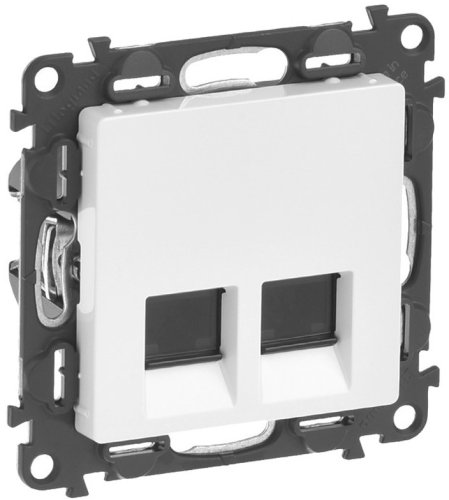 Розетка компьютерная без рамки Legrand Valena Life 2-м. RJ45+RJ45 5e белый картинка